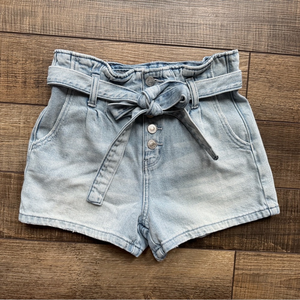 American Eagle Denim Shorts Light Wash Size 00 XXS Mom Short Paper Bag
